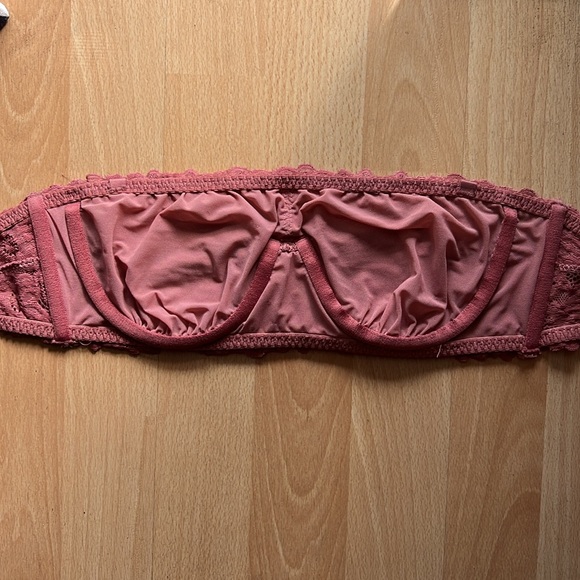 Aerie Dusty Rose Lace Bandeau Bra, 34B - Picture 3 of 4